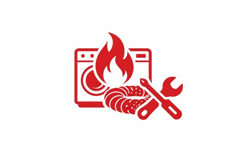 Dryer vent cleaning and repair icon showing lint removal and airflow maintenance in Indiana